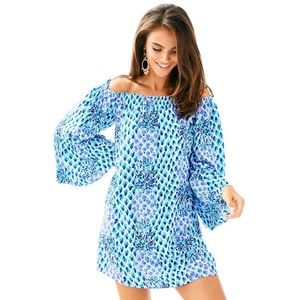 Lilly Pulitzer Nevie Off the Shoulder Resort White Dress